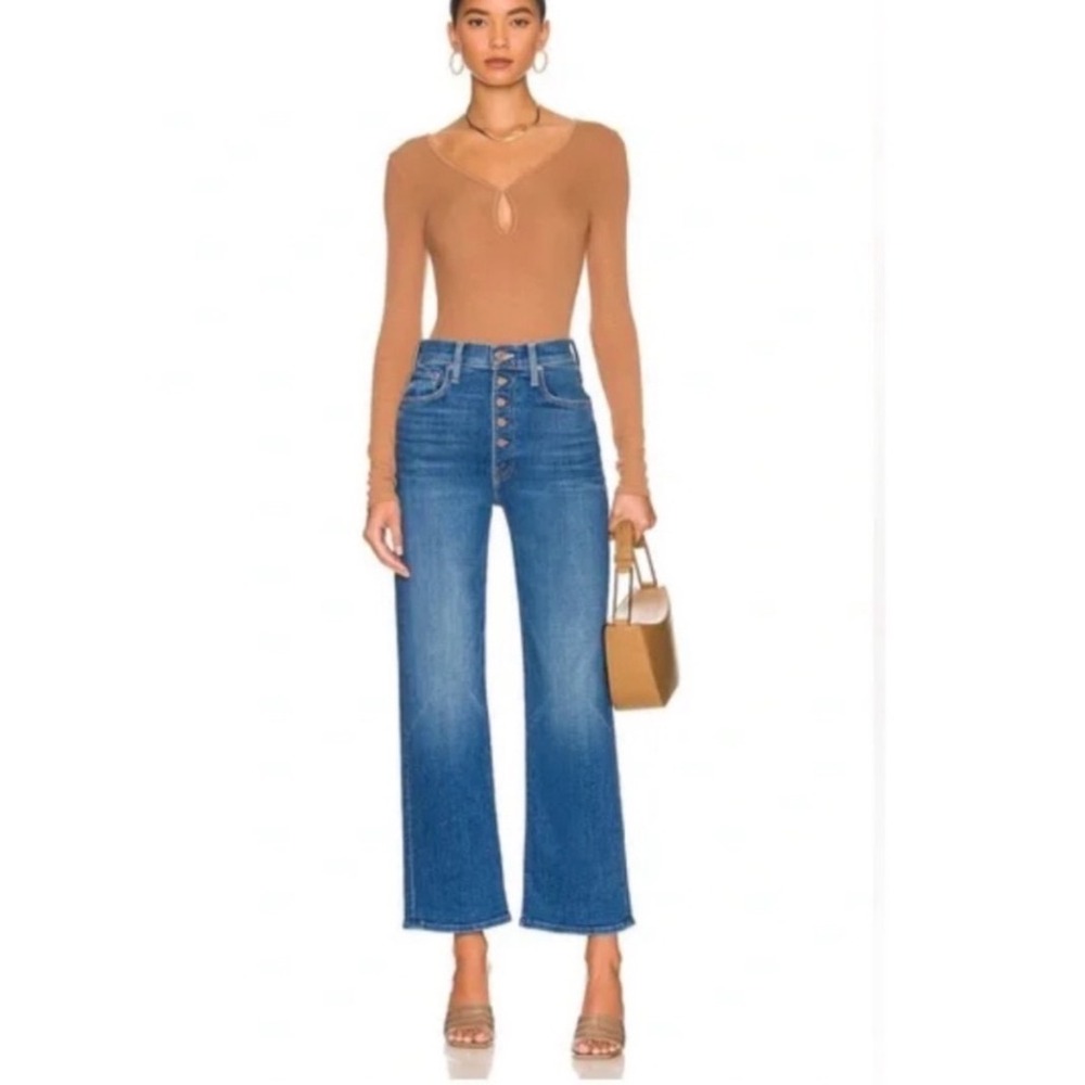 MOTHER Pixie Rambler Ankle Jeans Briefly Gorgeous Blue Button Fly Size 26